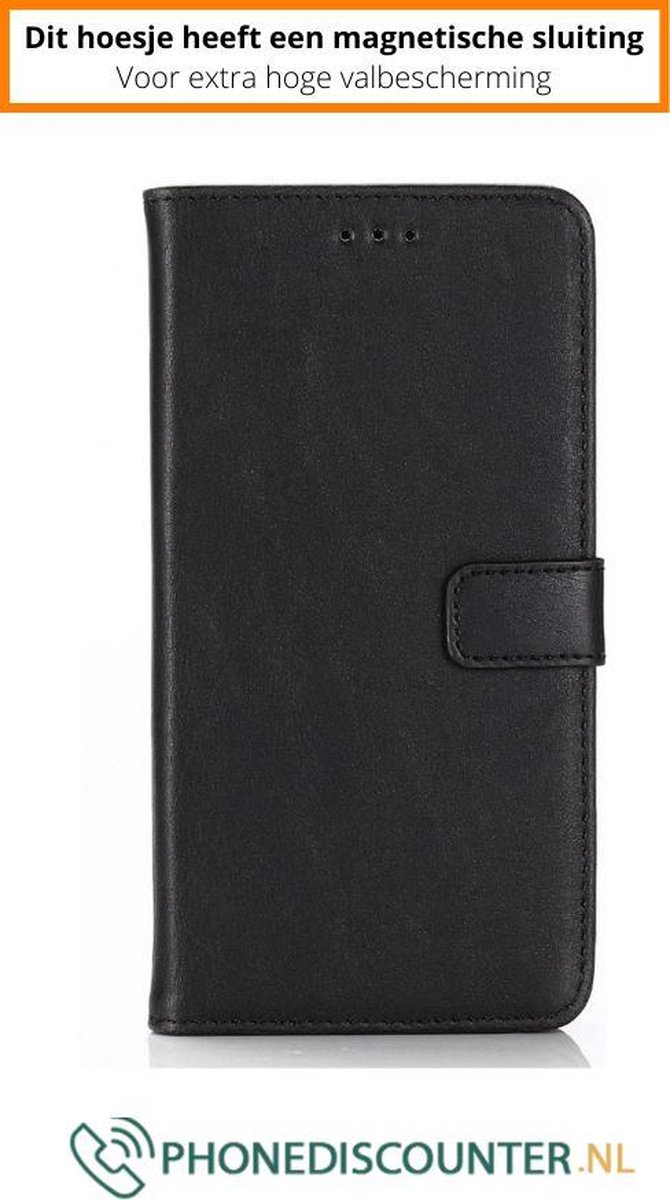iPhone 12 Mini Hoesje | Wallet Hoesje Zwart - PhoneDiscounter.nl - De optimale bescherming
