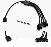 1 naar 4 -RGB LED Splitter Extension Cable / Converteert van 1x RGB naar vier RGB Ventilators or Strips