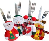 Bestekhouders Kerstmis - Bestekzakjes - Kerstdecoratie - 4 Stuks