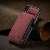 Leren hardcase met portemonnee iPhone XR - bordeaux