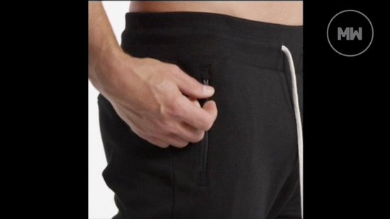 Pantalon de Fitness Jogging Homme en Coton Slim avec Poches Zippées - Gris  Respirant pour Running et Gym