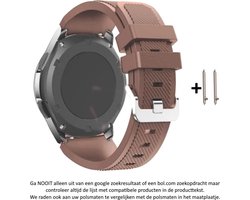 Bruin Siliconen Bandje voor 20mm Smartwatches - zie compatibele modellen van Samsung, Pebble, Garmin, Huawei, Moto, Ticwatch, Seiko, Citizen en Q – 20 mm brown rubber smartwatch strap - Siliconen - Bruin - 42mm
