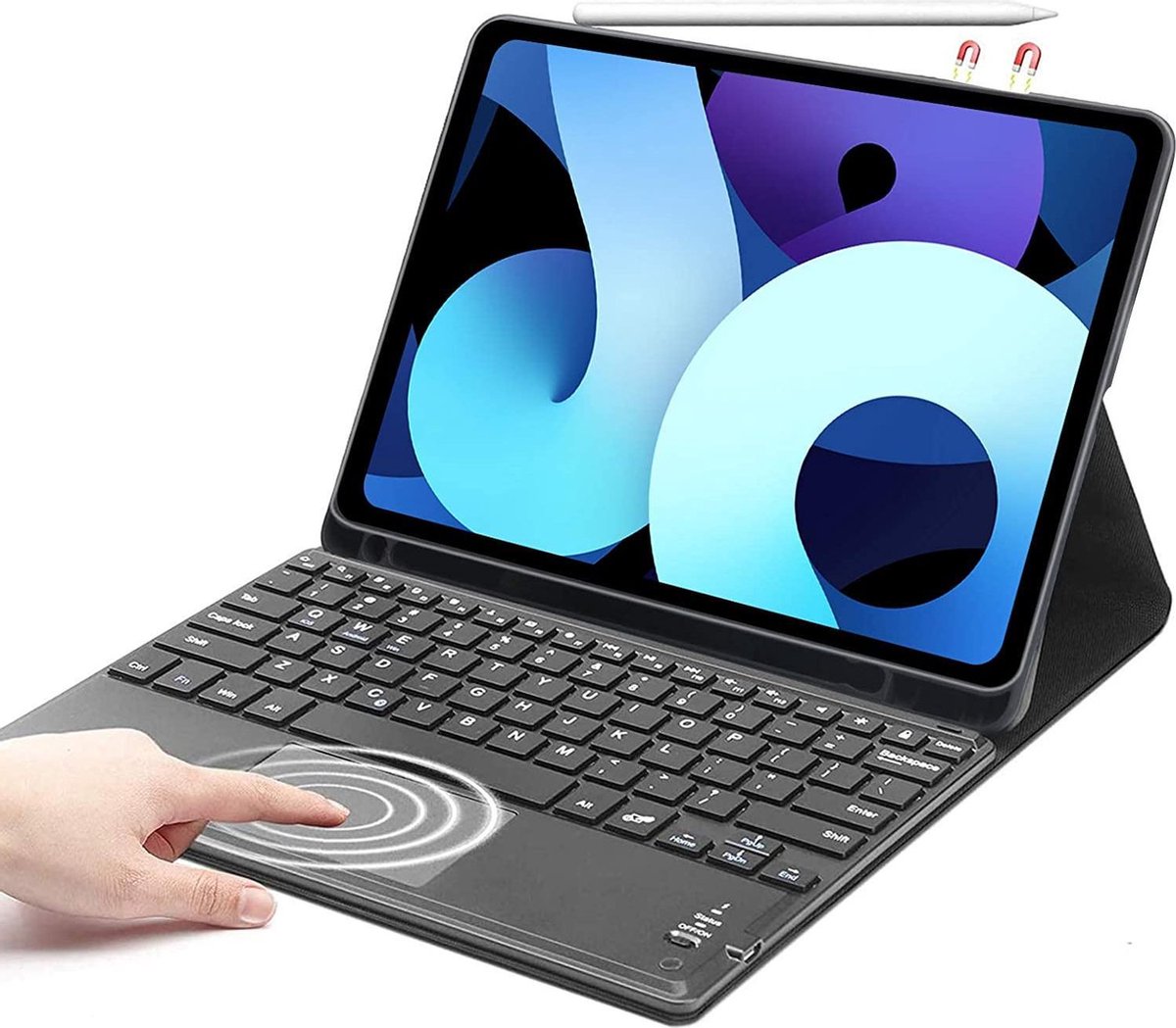 Tablet2you Toetsenbord leren hoes met touchpad voor Apple iPad Air 4 - -... | bol.com