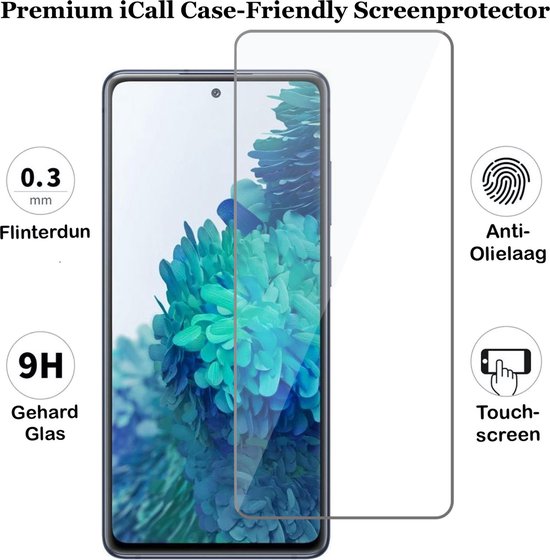 Premium iCall screenprotector, 0,3mm flinterdun. 9H gehard glas, anti-olie laag, touch-screen.