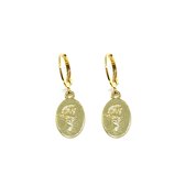 Rose oval earrings - Goud