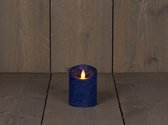 1x Donkerblauwe LED kaarsen / stompkaarsen 10 cm - Luxe kaarsen op batterijen met bewegende vlam