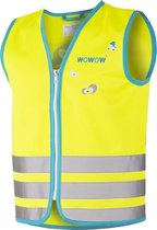 WOWOW Monster jacket geel XS- Fluo hesje kind EN1150 - Veiligheidshesje met reflekterende print