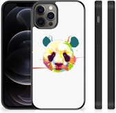 Smartphone Hoesje Geschikt voor iPhone 12 Pro Max Back Case TPU Siliconen Hoesje met Zwarte rand Panda Color