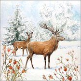Ambiente Deer In Snow papieren servetten