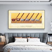 Allernieuwste Canvas Schilderij Nostalgische Golf Clubs - Kunst - Sport - Poster - 60 x 120 cm - Kleur