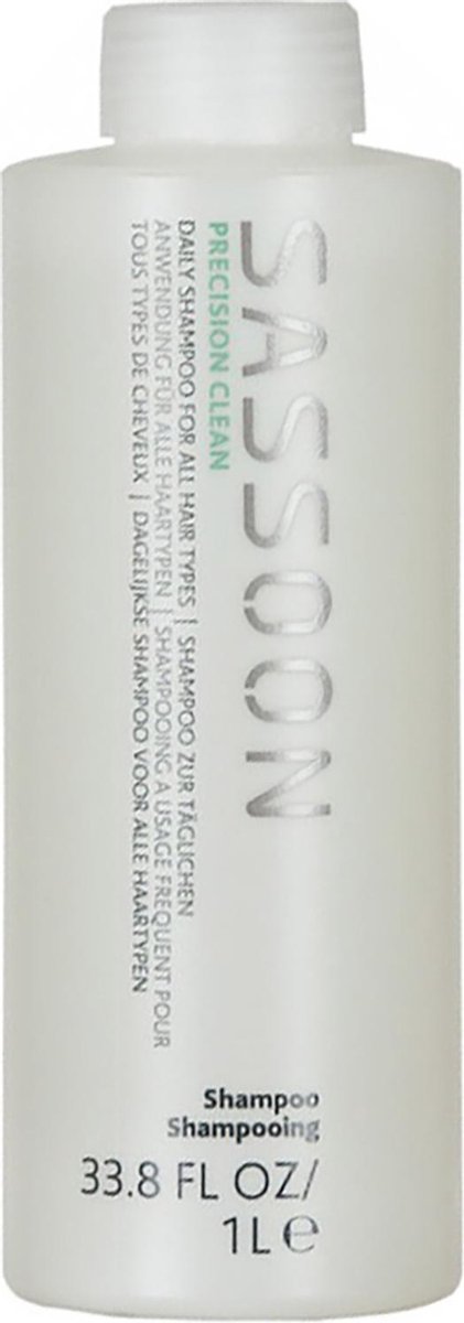 SASSOON Precision Clean Shampoo -1000 ml - Normale shampoo vrouwen - Voor Alle haartypes