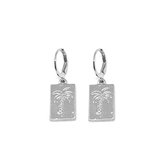 Palmtree tag earrings - Zilver