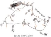 10 led verlichting slinger warm Wit met sneeuwvlokjes-1.20m