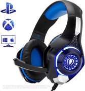 Transnect BEGM-1 Gaming Headset met Microfoon – Surround Sound – Noice reduction - PS4, Xbox One, PC - 3.5 mm Jack - Zwart/Blauw