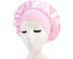 Slaapmuts - Bonnet Satijn - XL - Slaapmuts Satijn - Hoofddeksel - Elastisch - Paars - Breede band - Haar verzorging