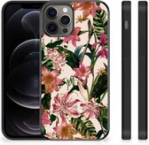 Leuk TPU Back Case Geschikt voor iPhone 12 Pro Max Telefoon Hoesje met Zwarte rand Bloemen