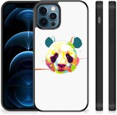 Smartphone Hoesje iPhone 12 Pro | 12 (6.1") Back Case TPU Siliconen Hoesje met Zwarte rand Panda Color