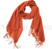 Sjaal effen shawl - oranje