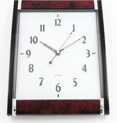 Horloge murale - Plastique - 26,5x35,5cm - Rouge Bordeaux