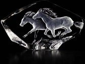 Maleras glaskristal sculptuur paarden handgemaakt paard beeld 18x10