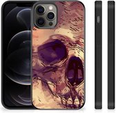 GSM Hoesje Geschikt voor iPhone 12 Pro Max Silicone Back Case met Zwarte rand Skullhead