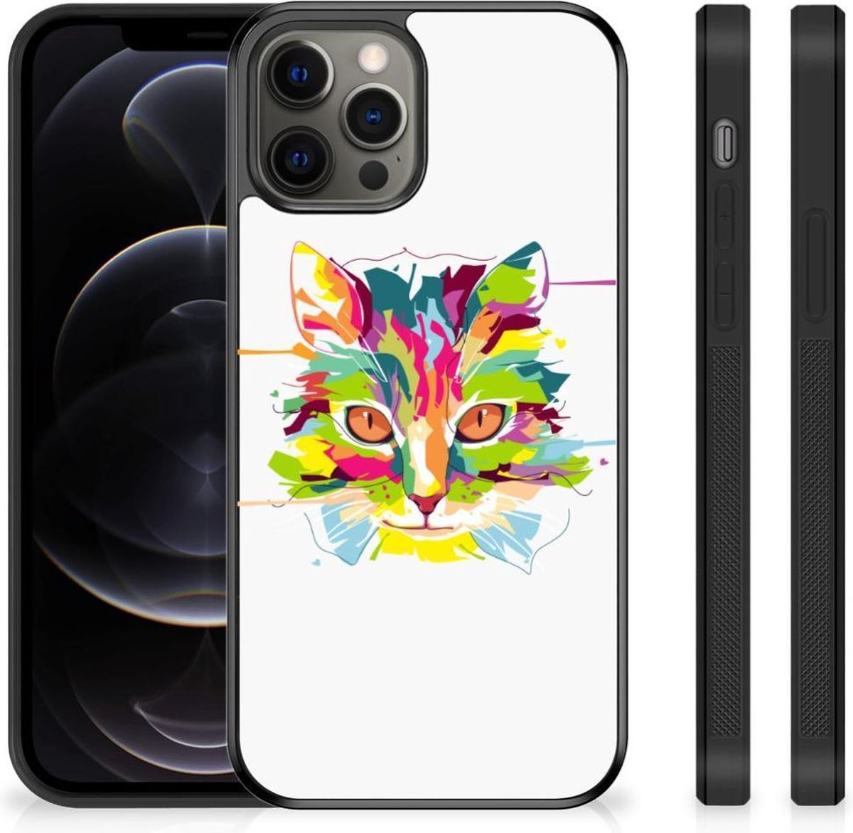 iPhone 12 Pro Max Bumper Hoesje Cat Color