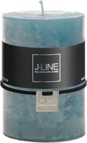 J-Line Cilinderkaars Stompkaars Azuur M 48H Set van 12 Stuks