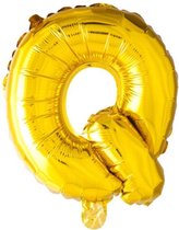 ballon letter Q 16 inch 40 cm  goud, zilver, goud-roze