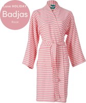 ANATURES Luxe HOLIDAY Badjas Dames & Heren – Maat L/XL - Fairtrade Hamam Kimono – Unisex Ochtendjas Katoen – Sauna - ROZE
