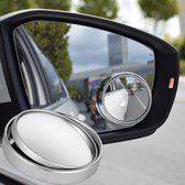Miroirs d'angle mort de voiture - Miroir d'angle mort - Miroir de voiture - Miroir d'angle mort adhésif - Miroir de voiture Extra - Miroir de sécurité - Set de 2 pièces - Zwart