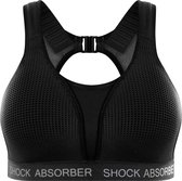 Shock Absorber Ultimate Run Padded Sportbeha Dames - Black Silver - Maat 70C