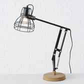 bureaulamp / tafellamp zwart metaal / hout . Boltze