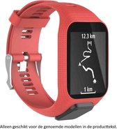 Siliconen bandje - voor TomTom Runner 2/3 & Spark 2/3 & Adventurer - Rood/Donkerroze – Maat: zie maatfoto