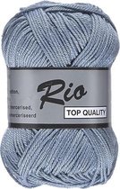 Lammy yarns Rio katoen garen - midden blauw grijs (839) - pendikte 3 a 3,5 mm - 1 bol van 50 gram