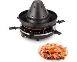 Taste Volcano Tartarengrill gourmetset 1500 W 6 personen - zwart