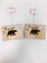 kerstbordje beer (2 stuks)