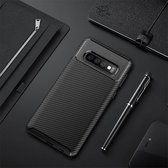 Xssive Carbon TPU Cover voor Samsung Galaxy S10 - Zwart