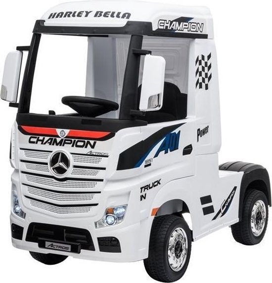 Optimisme kleding In dienst nemen Elektrische Kinder vrachtwagen Mercedes Actross Truck 4x4 Wit 24V Met... |  bol.com