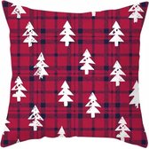 Kerst Kussenhoes - Kerst Decoratie - Kussenhoes Kerst - Kerst kussensloop 45x45 cm - Rood