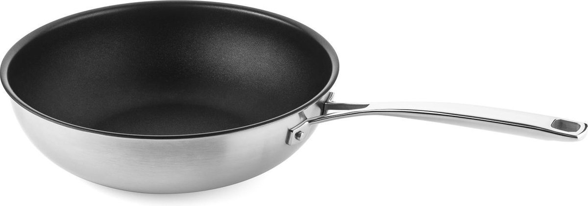 DUCQ wok 3 laags - 28 cm met anti-aanbaklaag - geschikt voor inductie