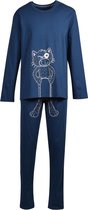 Woody pyjama jongens/heren - petrolblauw - kat - 202-1-PLE-Z/872 - maat 104