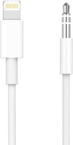 AvJ Aux Kabel - Auto iPhone - Iphone Aux - kabel auto - iPad iPod - iPhone Lightning - 3.5 mm - 1 Meter - Wit Tpe