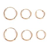 Oorbellen dames | oorringen dames | set oorringen dames 3 paar | 10 mm oorringen | 14 mm oorringen | 18 mm oorringen | goudkleurig | cadeau voor vrouw | geschenkset