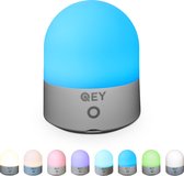 QEY - USB Oplaadbaar Nachtlampje 8 Instelbare Kleuren - LED verlichting - Leeslamp - Tafellamp - Bedlamp voor Baby, Kinderen & Volwassenen - Kinderkamer - Dimbaar - Touch Control - Multi kleur & Wit licht -  RGB Nachtlamp