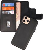 Bestcases 2 in 1 Handmade Leer Bookstyle Hoesje voor iPhone 11 Pro - Zwart