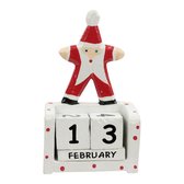 kalender hout kerstman wit M
