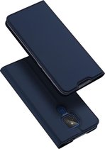 Luxe blauw agenda wallet hoesje Motorola Moto G9 Play / Moto E7 Plus