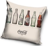Coca Cola The History Bottles - Sierkussen Kussen 40 x 40 cm inclusief vulling