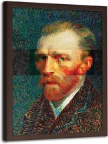 Foto in frame , zelfportret van Vincent van Gogh , 70x100cm , multikleur , Reproductie