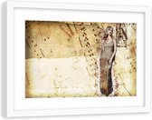 Foto in frame Abstracte zangeres, 120x80, beige, Premium print